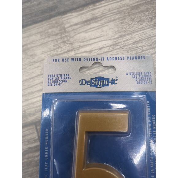 HOUSE NUMBER 4.75" Satin Brass NUMBER #5 For Use with DESIGN IT ADDRESS PLAQUES - Picture 8 of 10